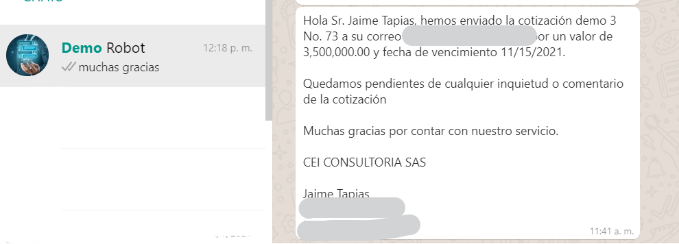 Mensajes en WhatsApp