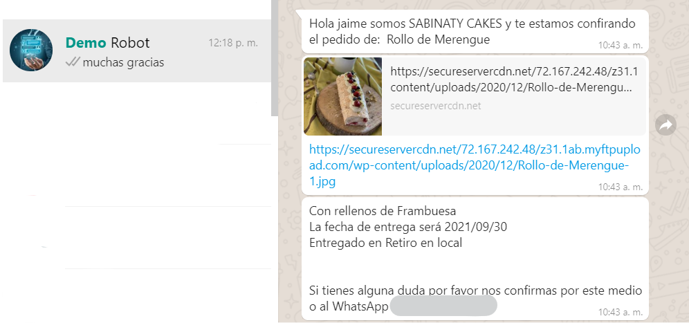 Mensajes en WhatsApp